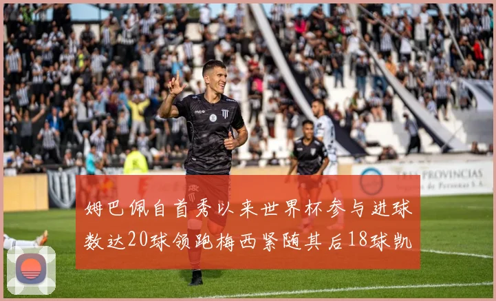 姆巴佩自首秀以来世界杯参与进球数达20球领跑梅西紧随其后18球凯恩则有13球